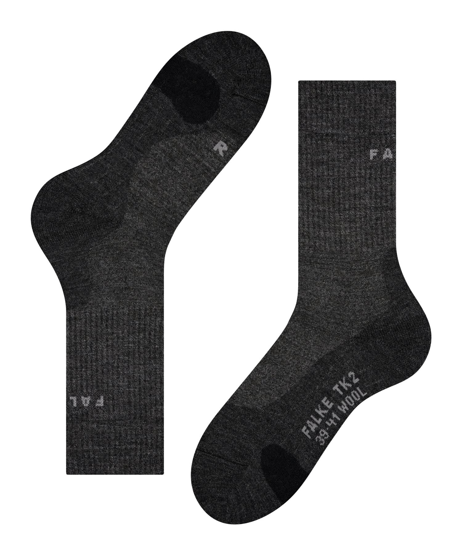FALKE Kobiety TK2 Wool Skarpety do wędrówek średnio wyściełane długie ciepłe termoaktywne oddychająca regulująca temperaturę neutralizująca zapachy wełna materiał funkcyjny 1 Para