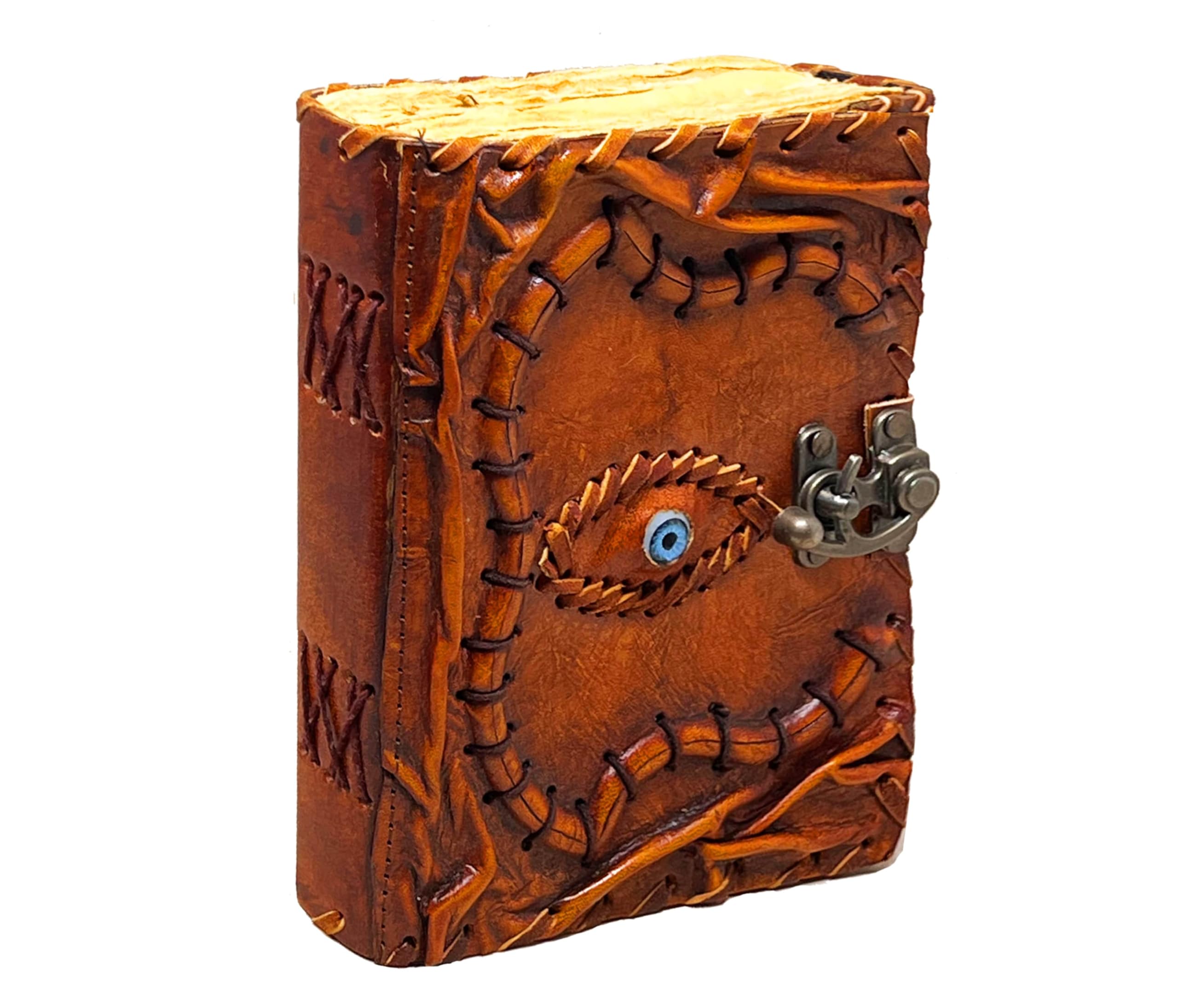 Jaald A5 Hadmade Leather Eye Journal Fantasy Harry Potter Cos Play Wiccan Spell Book of Shadows Hocus Pocus Diary Sketchbook Artist Writing Personal Oraganizer Album Grimoire - Image 3