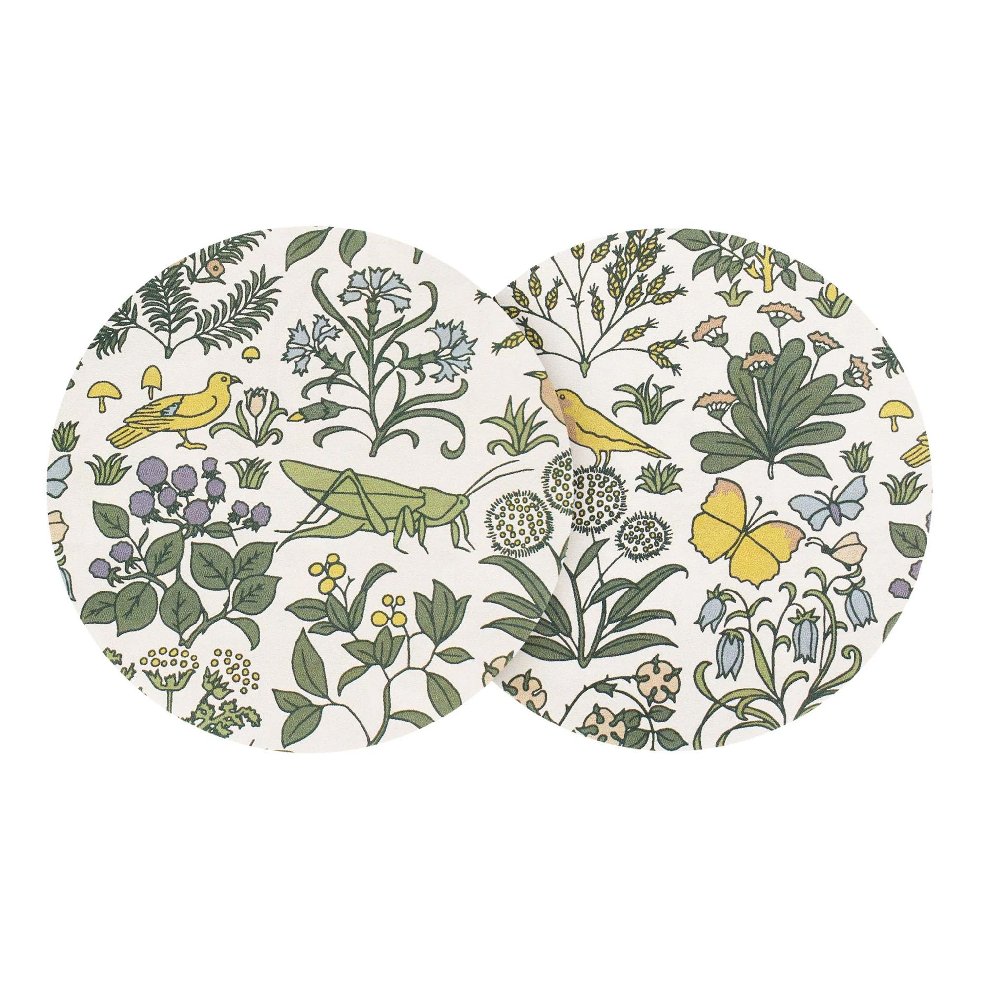 Half Moon Bay Multicolor Voysey - Apothecary's Garden - Inch Stoneware Drink Beverage Coaster; Set Of 2, Cst2acs04 Size 4