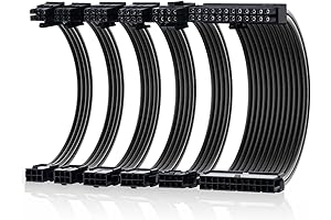 Cable Matters 12-Inch Black Power Supply Cable Extensions 0.3m 0.45m 0.6m