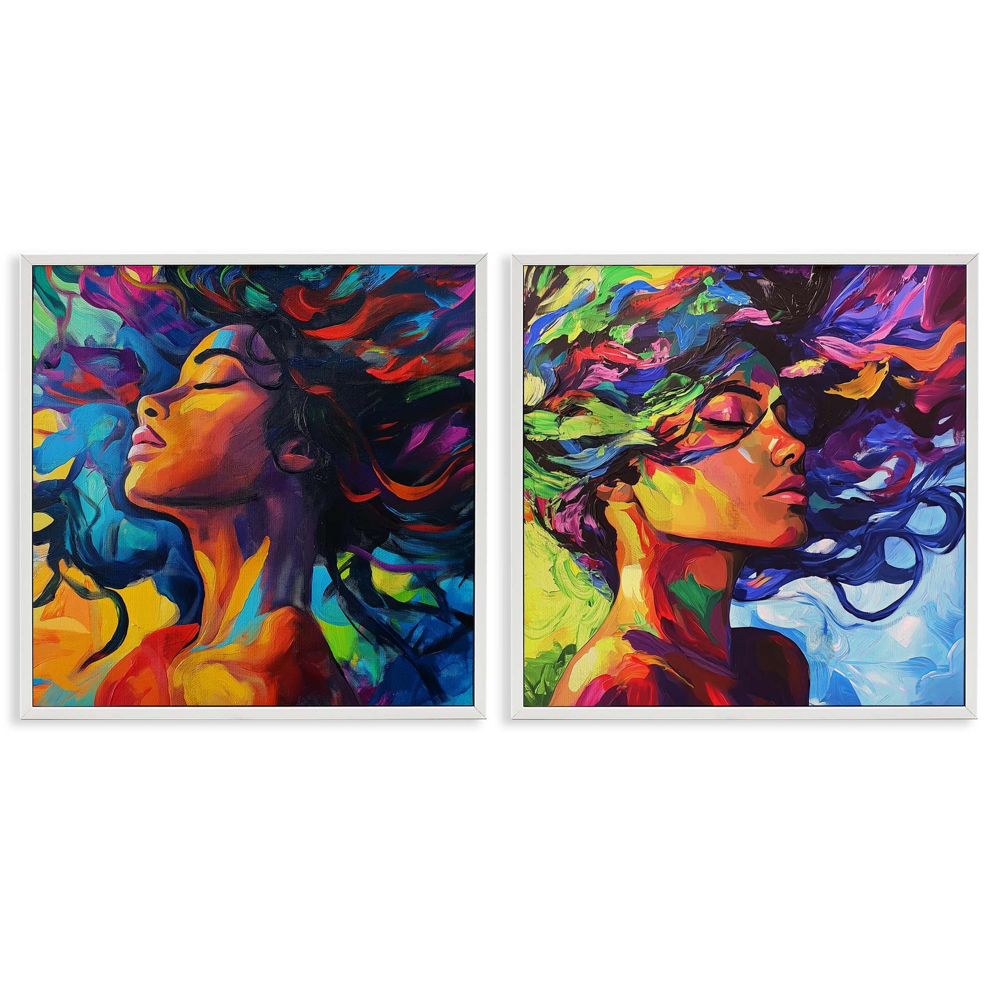Radiant Flow of Colors, 17 x 17 Inch Framed Giclée Print Set