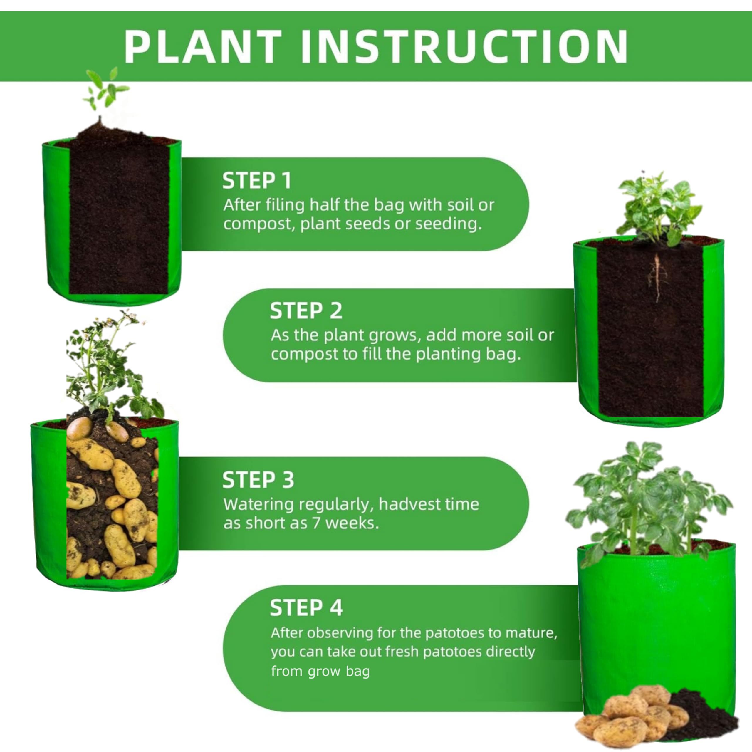 Grow Bags for Vegetables & Flowers - DIYAGREEN -6