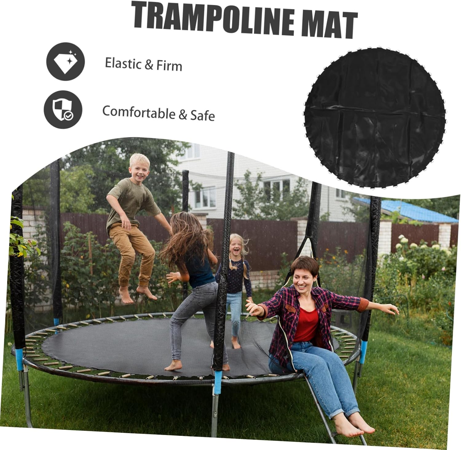 Trampoline Pad Outdoor Trampoline Mat Replacement Jumping Mat Stretchy Easy to Install and Remove
