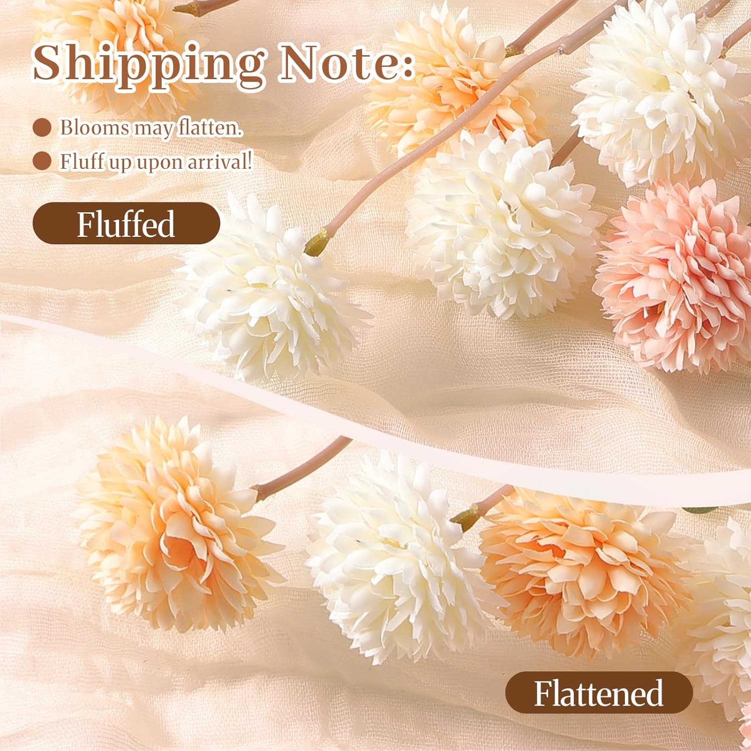 Alupssuc 16PCS Faux Silk Pompon Mums Artificial Flowers with Eucalyptus, Fake Chrysanthemum Floral for DIY Vase Arrangement, Long Stem Dining Table Centerpiece Home Decor, Mix 4 Colors