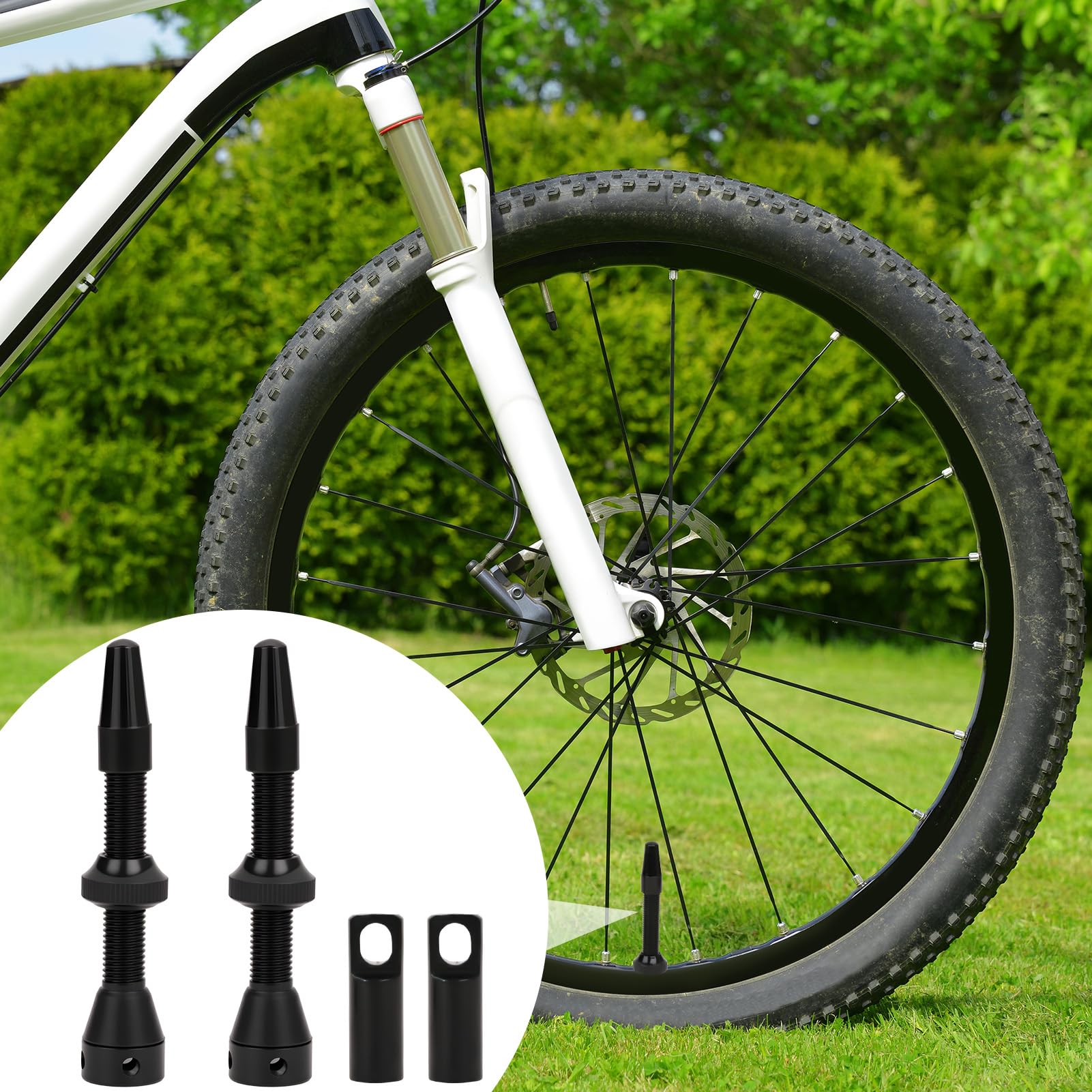 mtb schlauchlos reifen Tubeless Ventil 2 Stück – 44mm Fahrradventile für Schlauchlos-Reifen Gravel bikes wind tunnel soctt Color:Dust Blue with Blue Mirror