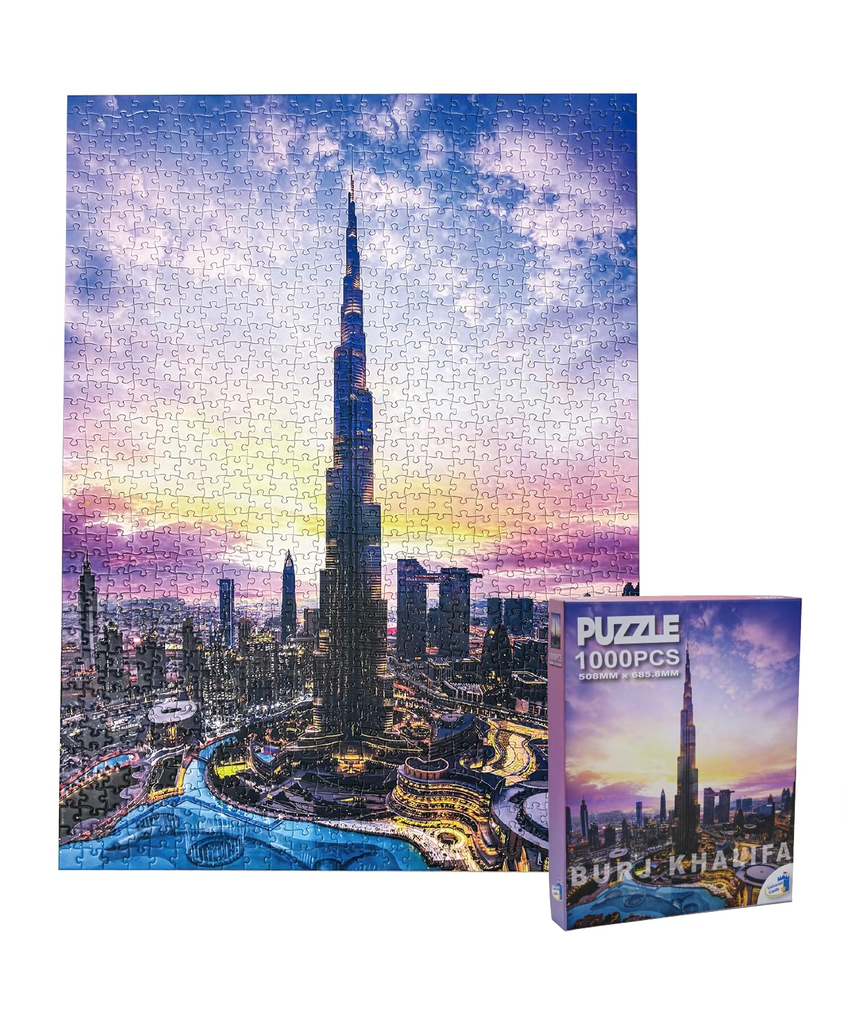 Universal Castle 1000 Pieces Jigsaw Puzzles for Adults Landscape Panorama Middle Eastern Landmark Photo Classic Impossible Puzzle Toys (Burj Khalifa Dubai, UAE) — image 1