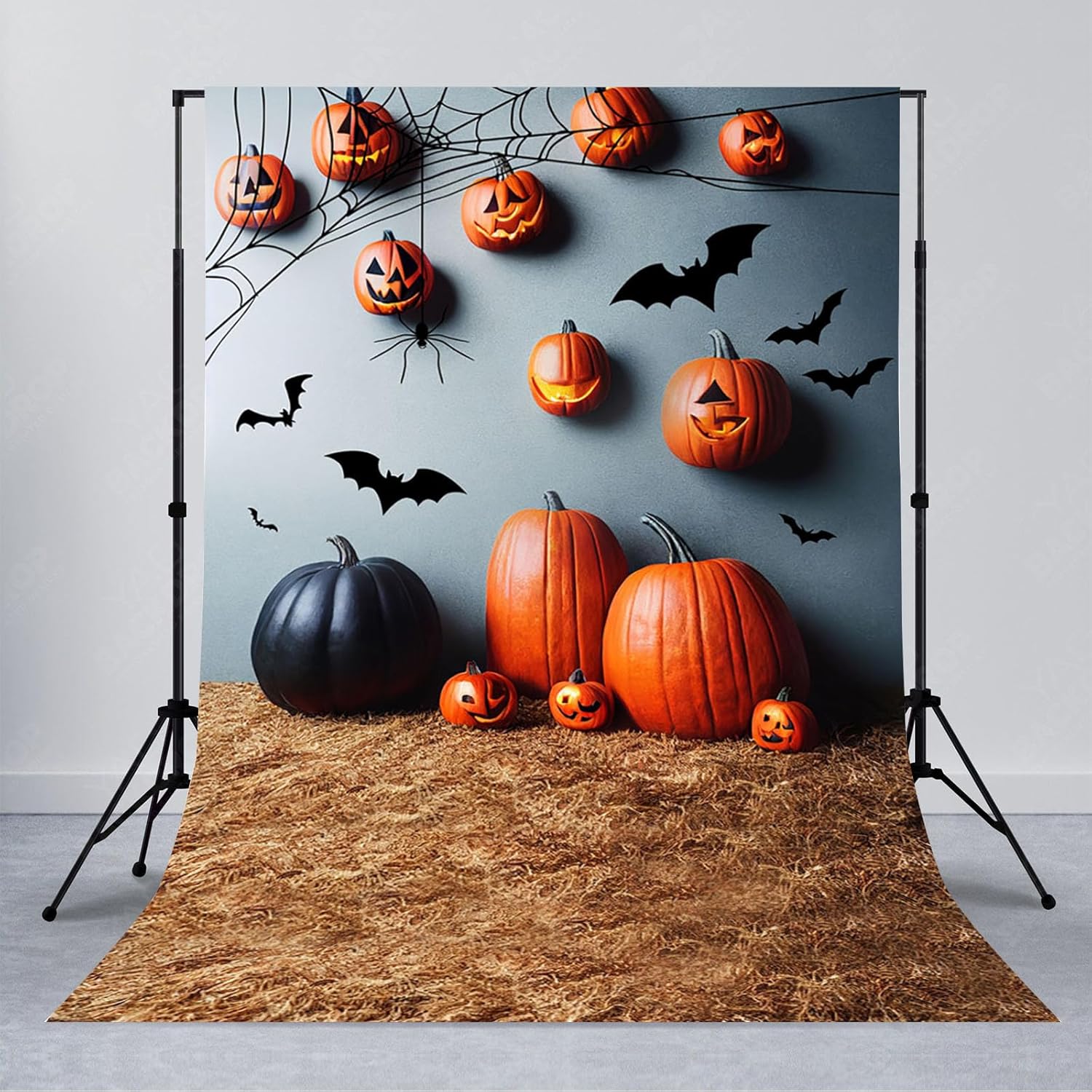 Amazon.com : Avezano Halloween Backdrop Black Bats Scary Pumpkin ...