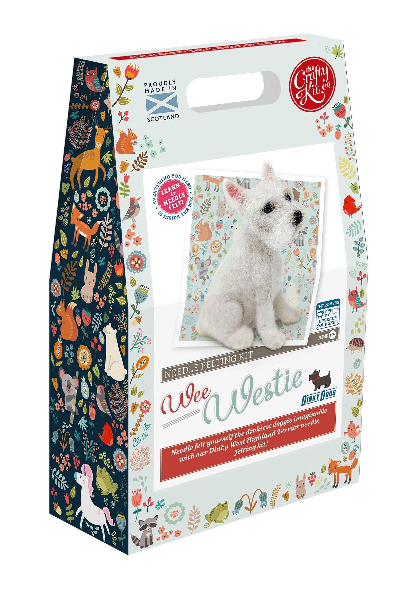 The Crafty Kit Company Westie Dog DIY Needle Felting Craft Kit Perfect Gift for The Holidays – UK-Sourced Materials
