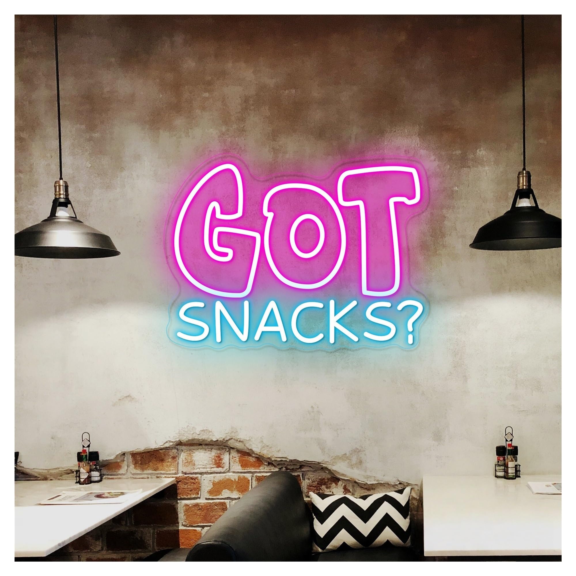 SHOUXI Sign Lamp Got Snacks? Neon Sign, Snack Bar Restaurant Light for Street Fast Food Home Wall Decor 33cmx45cm(C)