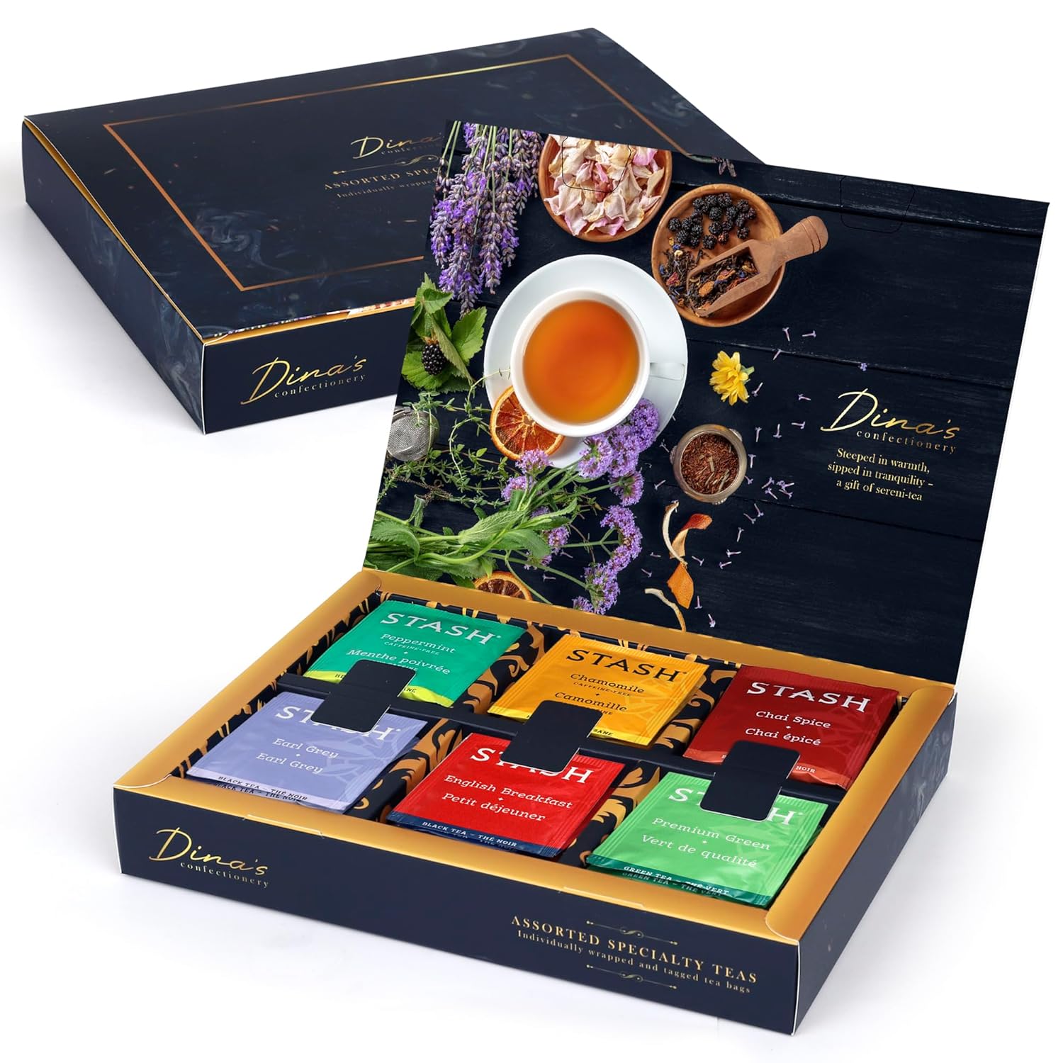 Exquisite STASH Tea Sampler Gift Box, Assorted Variety of Premium Teas from Popular Brands, Perfect Present Set for Tea Lovers, Ideal for Mother’s Day Appreciation, Includes Green Tea, Herbal Tea