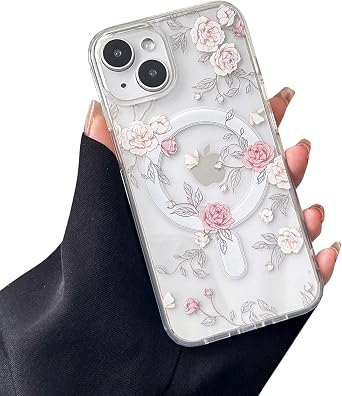 ZTOFERA for iPhone 15 Case Fit for MagSafe - Pink Rose