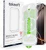Easy Installation Kit for Teknoft iPhone 16 Pro Max Smooth Laser Cut Premium Screen Protector Unbreakable Glass That Provides Extra Reinforced Full Protection That Never Leaves Dust Under the Glass When Installing
