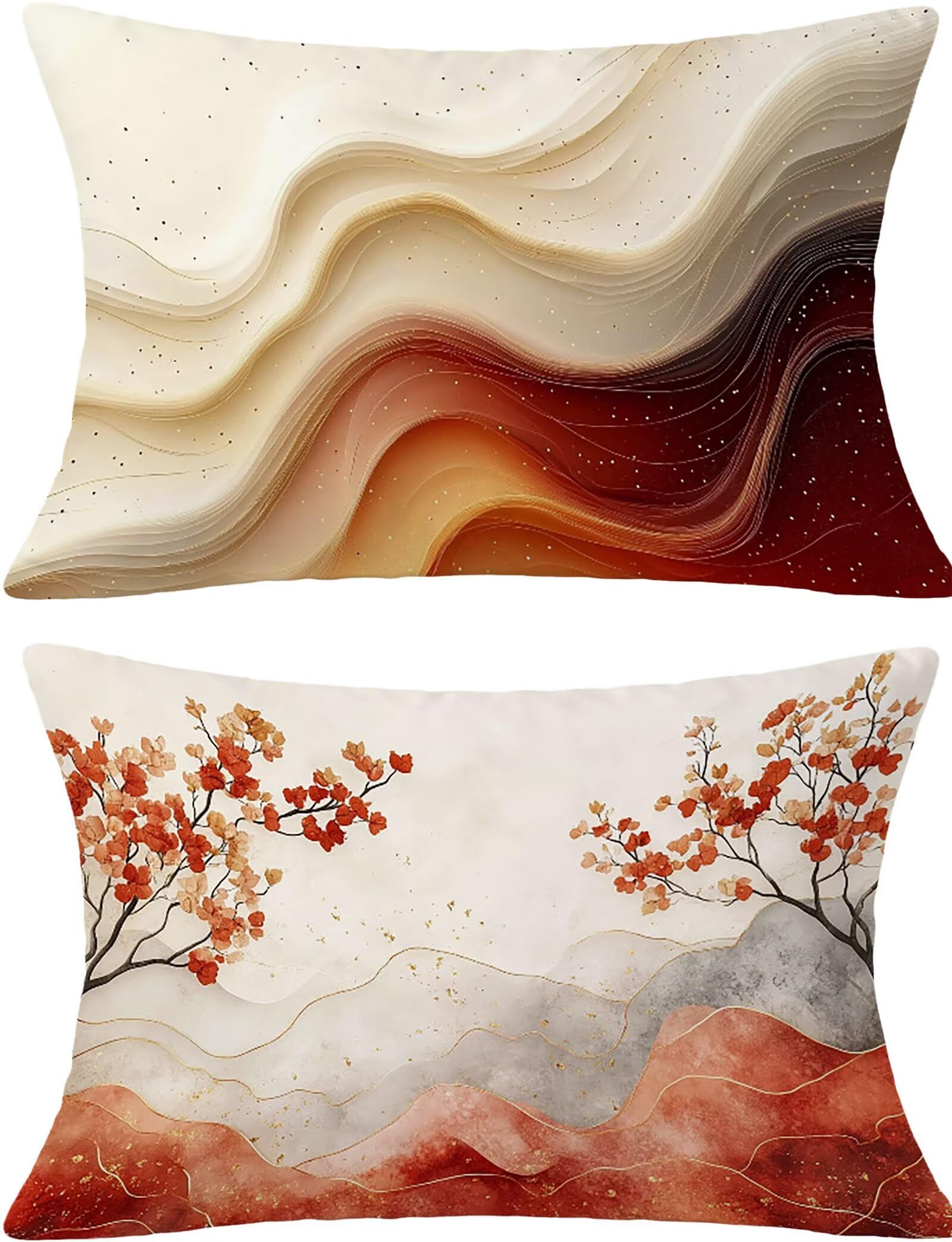 Federe Cuscino 60x80 Set di 2, Banda Federe Cuscini Divano Lino, Rettangolari Copricuscini 60x80cm Con Cerniera Invisibile, Copricuscino per Camera Letto Casa Decorazioni Regalo, Semplice kj-7020