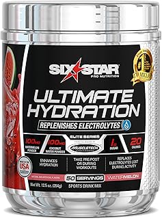 Electrolyte Powder | Six Star Ultimate Hydration Powder | Replenish Electrolytes | Post Workout Recovery Drink | Electrolyte Supplement Hydration Powder | Sports Nutrition, Watermelon (50 Servings)