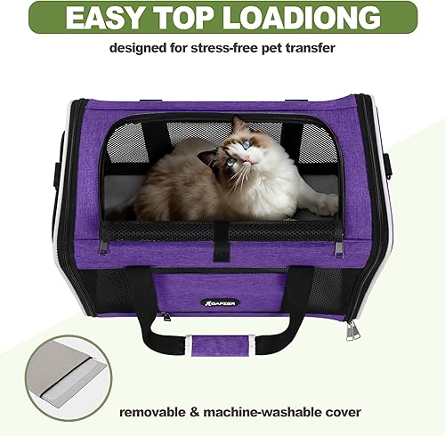 Miniatura 50 de Transportador para gatos de 18 x 11 x 11 pulgadas, bolsa de viaje para mascotas de lados suaves de más de 15 libras, jaula portátil para perros