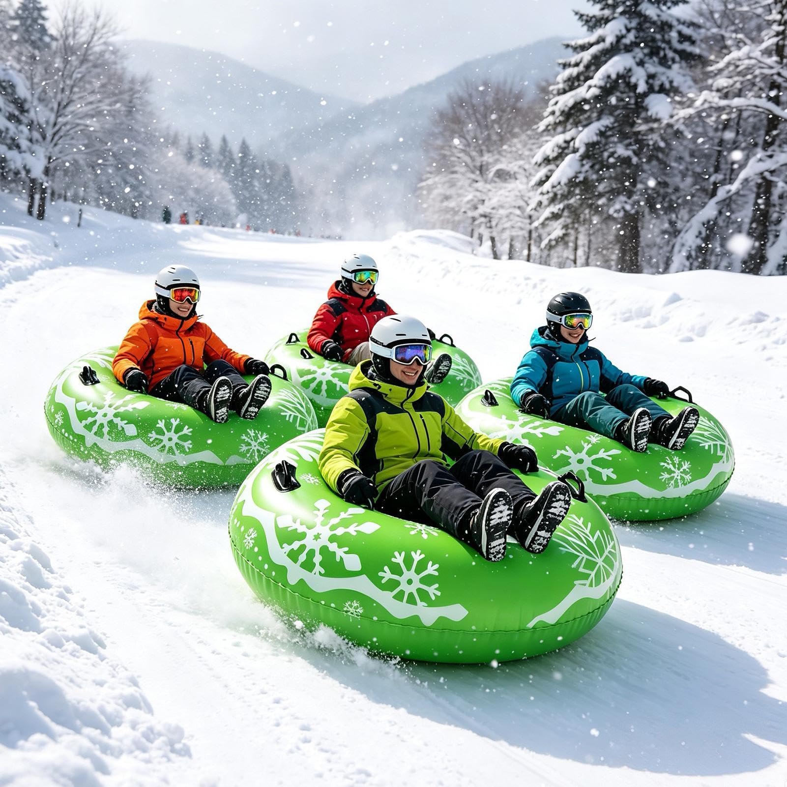 Snowtubes pour 90 x 90 cm en PVC renforcé Luge Donut
