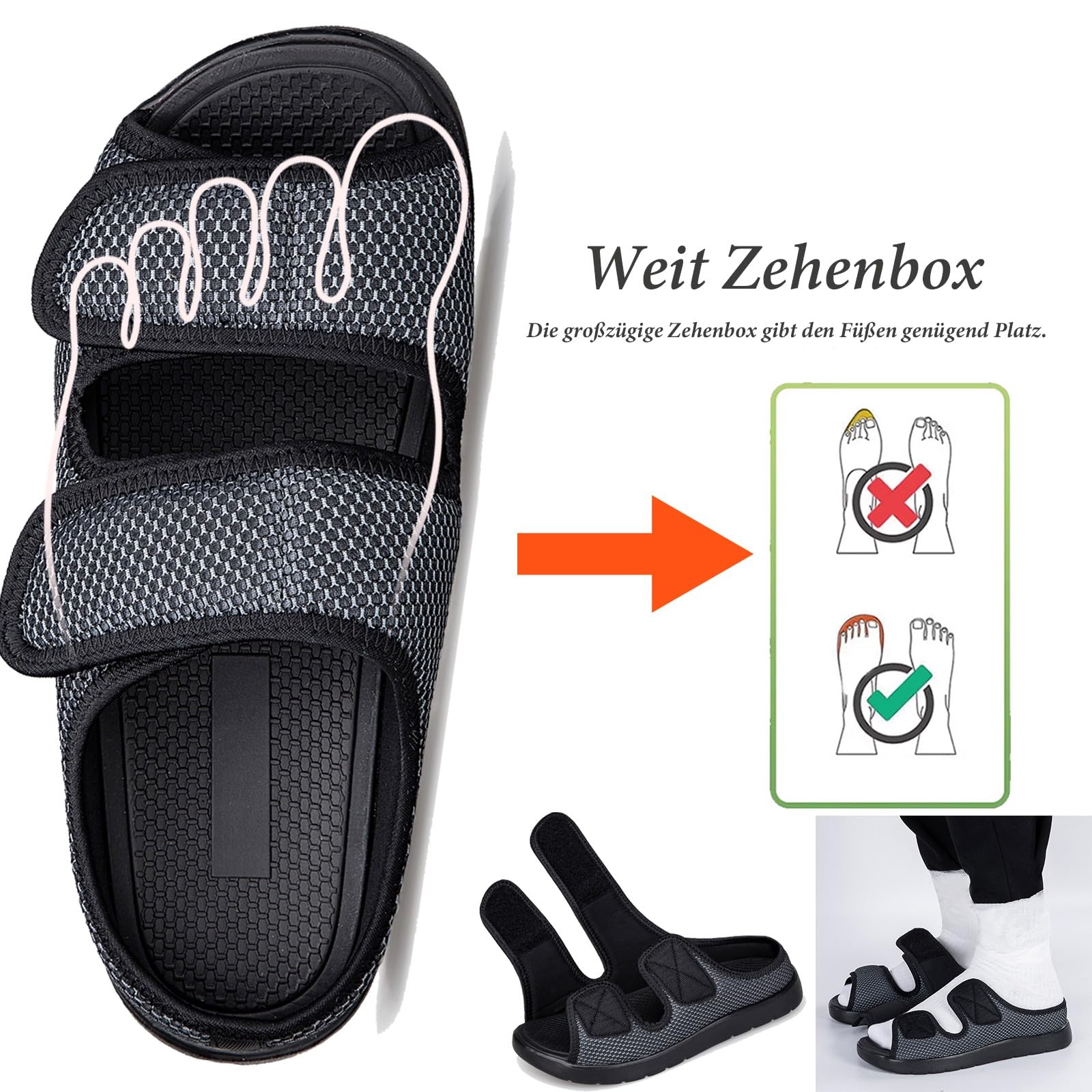 Gaatpot Zapatillas de Casa Ajustables Punta Abierta Hombre Mujer
