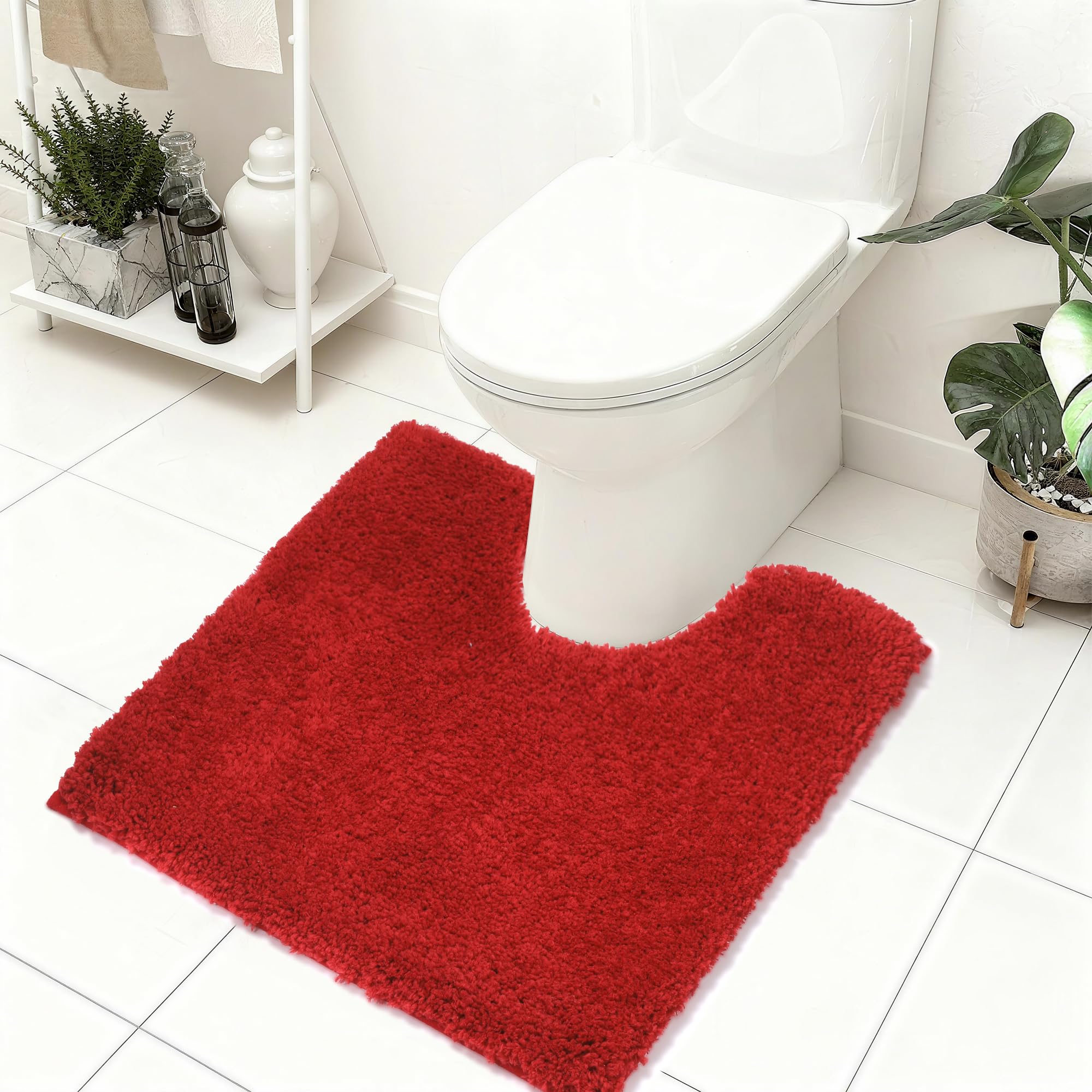 Baahrnom Toilet Mat 50x50 cm Non Slip Pedestal Mat Machine Washable Toilet Rug for Bathroom Floor — image 1