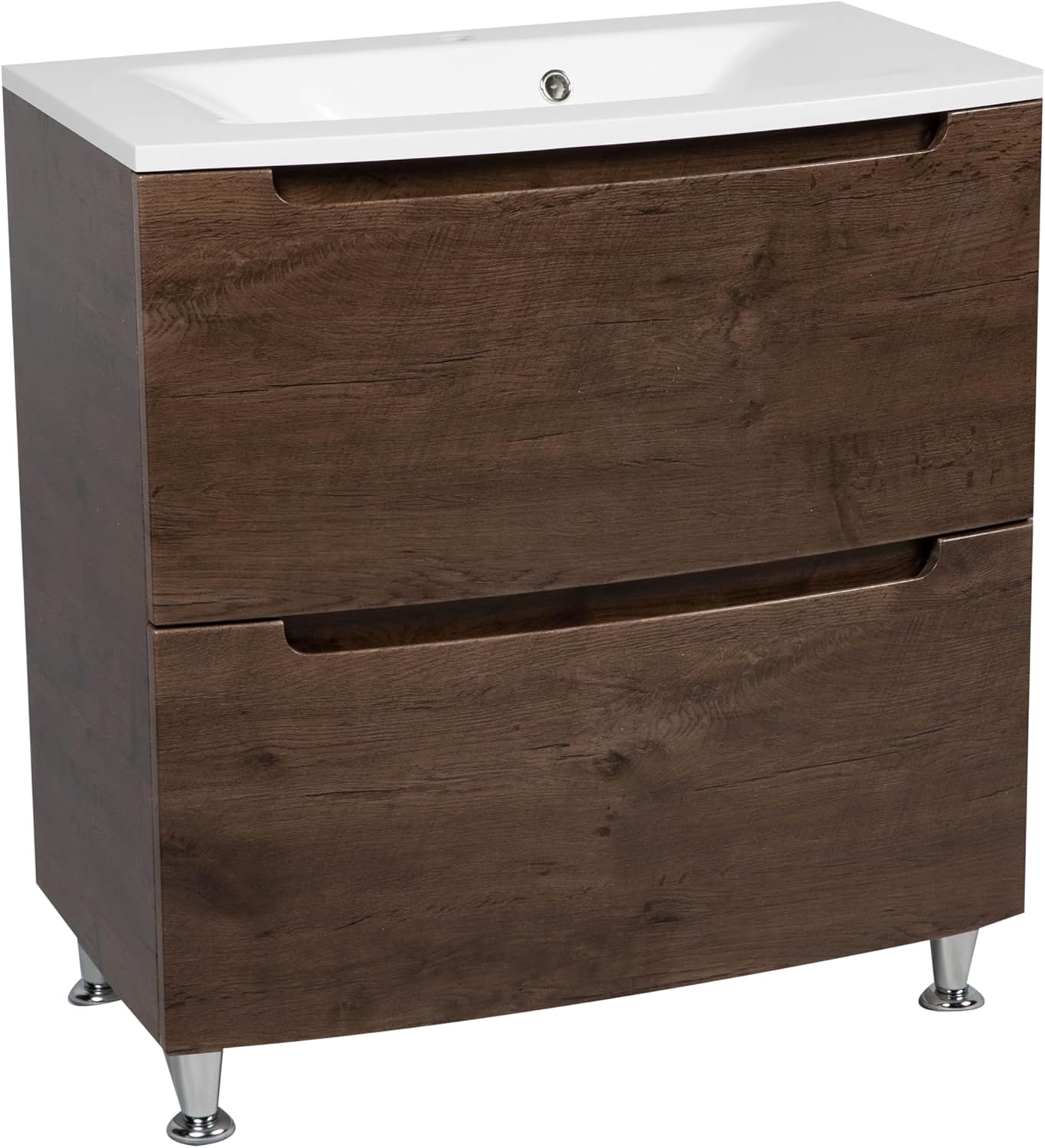 Modern Free Standing Bathroom Vanity with Washbasin | Deluxe Rosewood Mirror | Non-Toxic Fire-Resistant MDF-24-Omega Mirror R-line 40"