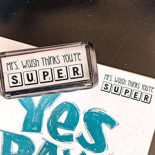 Miniatura 4 de Sellos personalizados autoentintados para profesores sello de graduación lindo sello personalizado de calidad de azulejos de juego Super