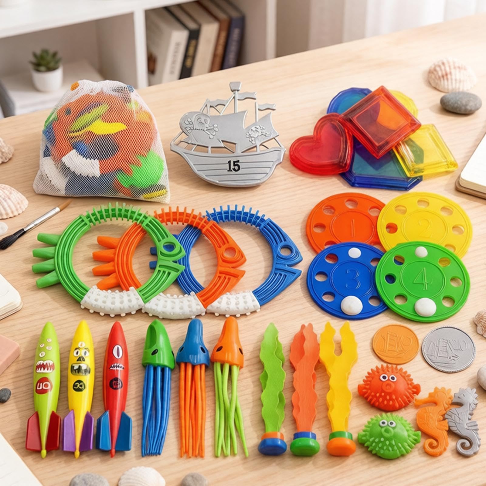 Générique de Plongée Enfant 34 Pièces Coffret Trésor sous-