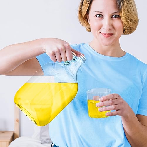 Miniatura 6 de TidyFriend - Jarra de vidrio de 1 galón con tapa, jarras de vidrio transparente para bebidas, elaboración de cerveza o almacenamiento, hermética con