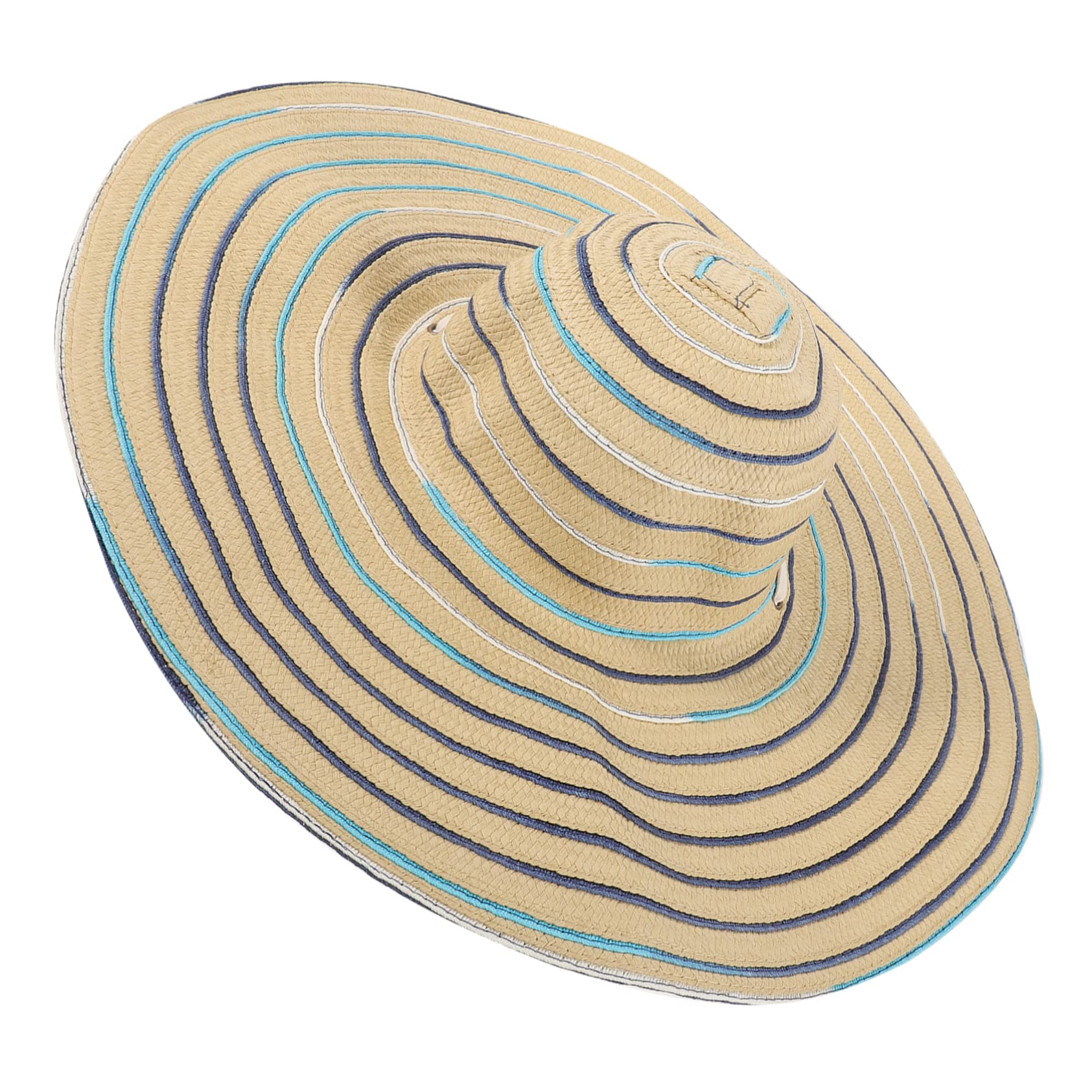 VANZACK Faltbarer Damen Strohhut mit Extra Breiter Krempe Sonnenschutz Sommerhut für Strand Freizeit Handgemachter Atmungsaktiver Sonnenhut Beige Krempe