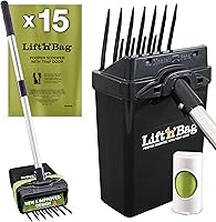 NeaterPet Lift N' Bag 2.0 Dog Pooper Scooper with Bag Dispenser & 22" Pole - One-Handed Yard Cleanup for Small to Large Dogs, Includes 15 Scented Bags