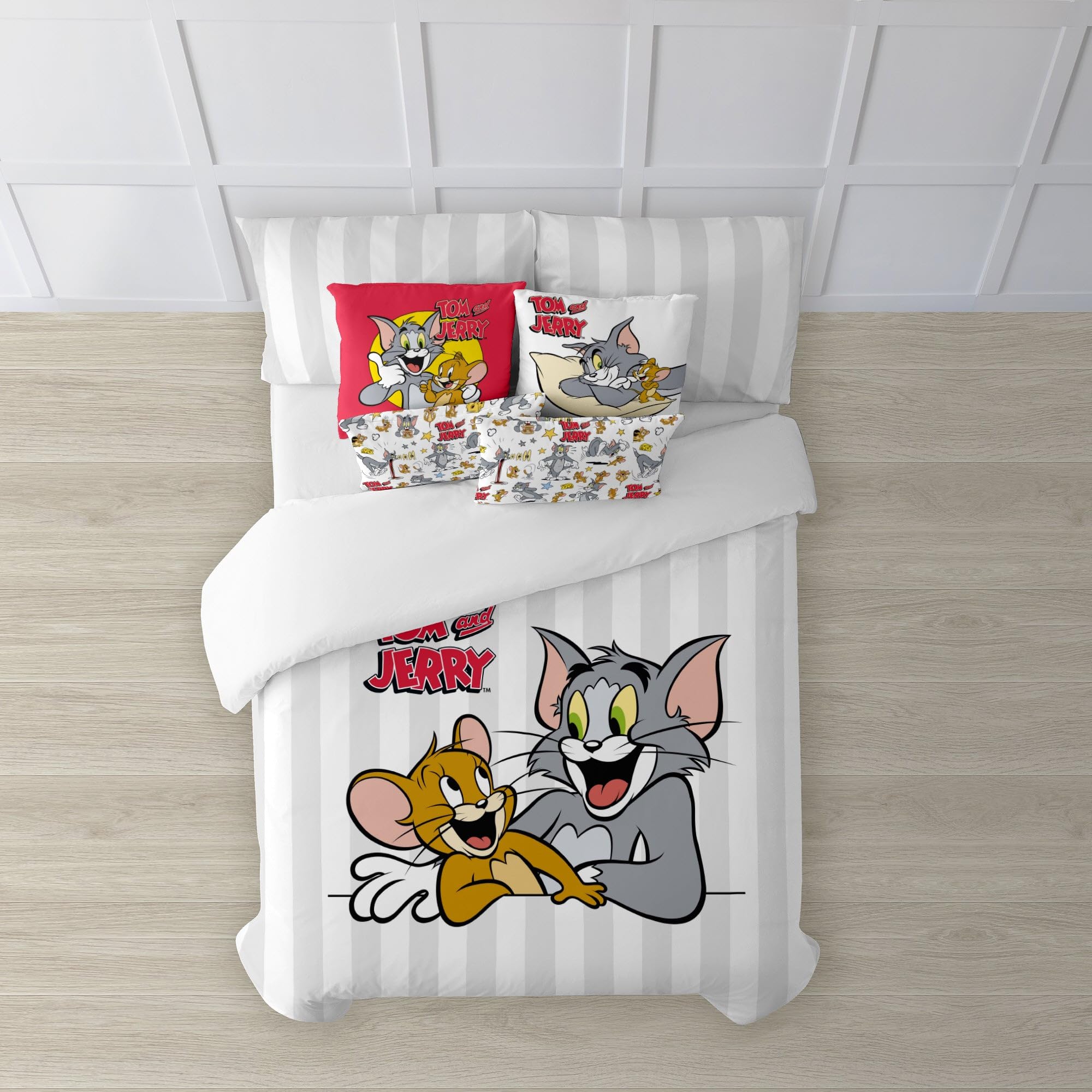 Funda nórdica 100% algodón BELUM Tom & Jerry para cama de 180 con botones