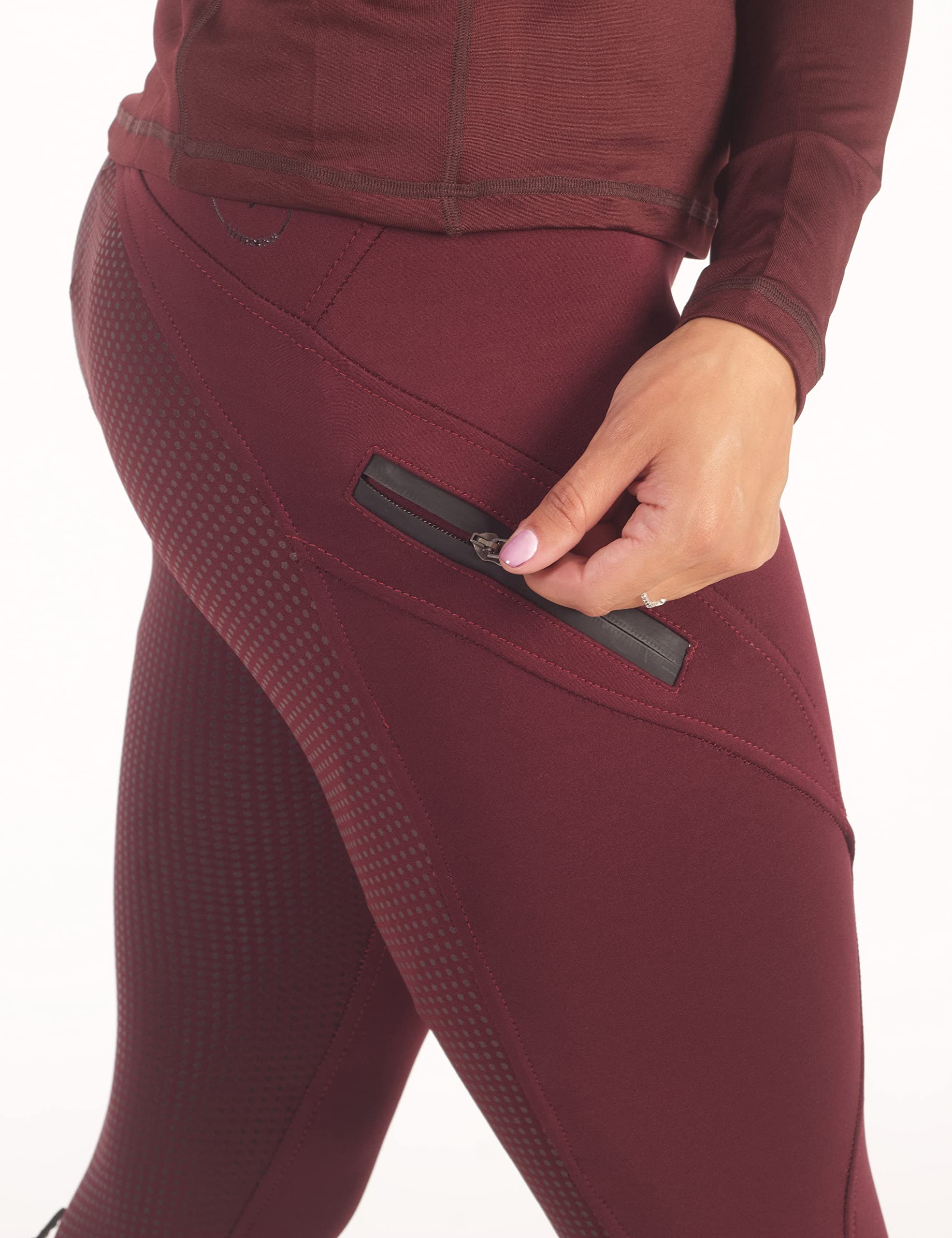 Horse Riding Leggings/Tights Women Matt Silicone Grip with Phone Pockets Premium Tights Equestrian Breeches