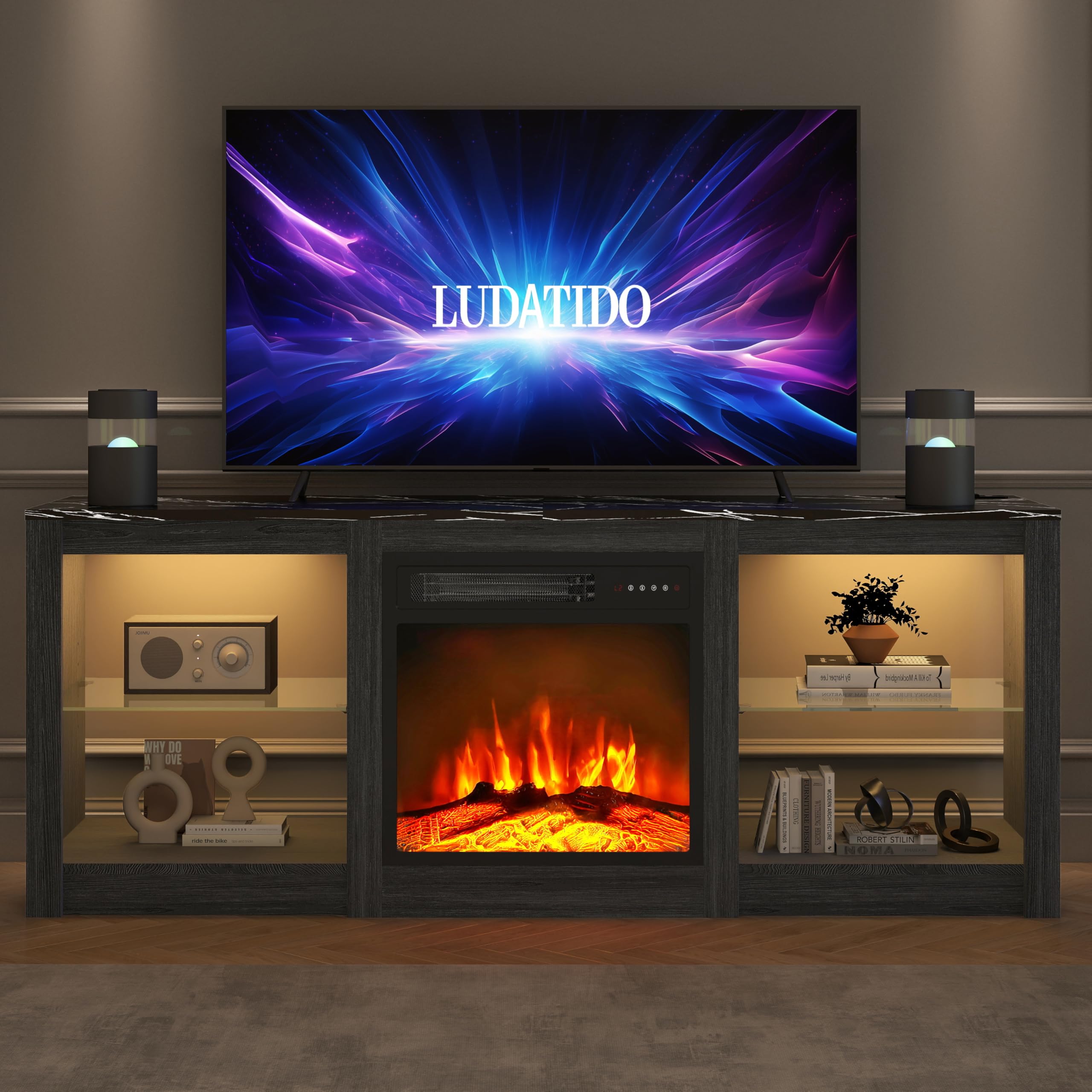 Ludatido 58 Inch Modern TV Stand with 18