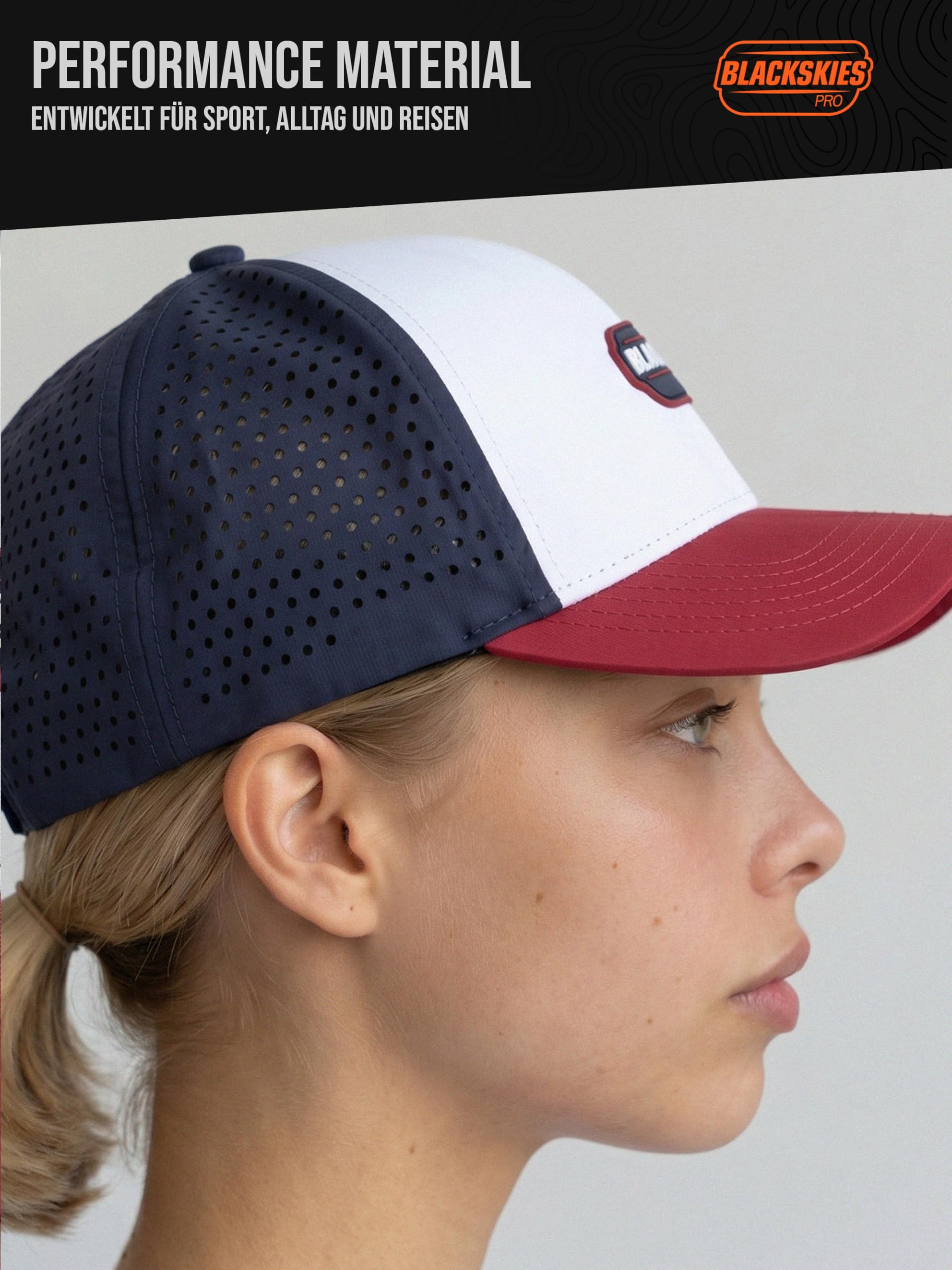 Blackskies® Pro Pulse Sport Performance Cap | Wasserabweisende Unisex Premium Baseball Kappe | Wassersport, Padel Gym Joggen Surfen Strand Tennis Herren Damen Cap - Basecap Männer Frauen