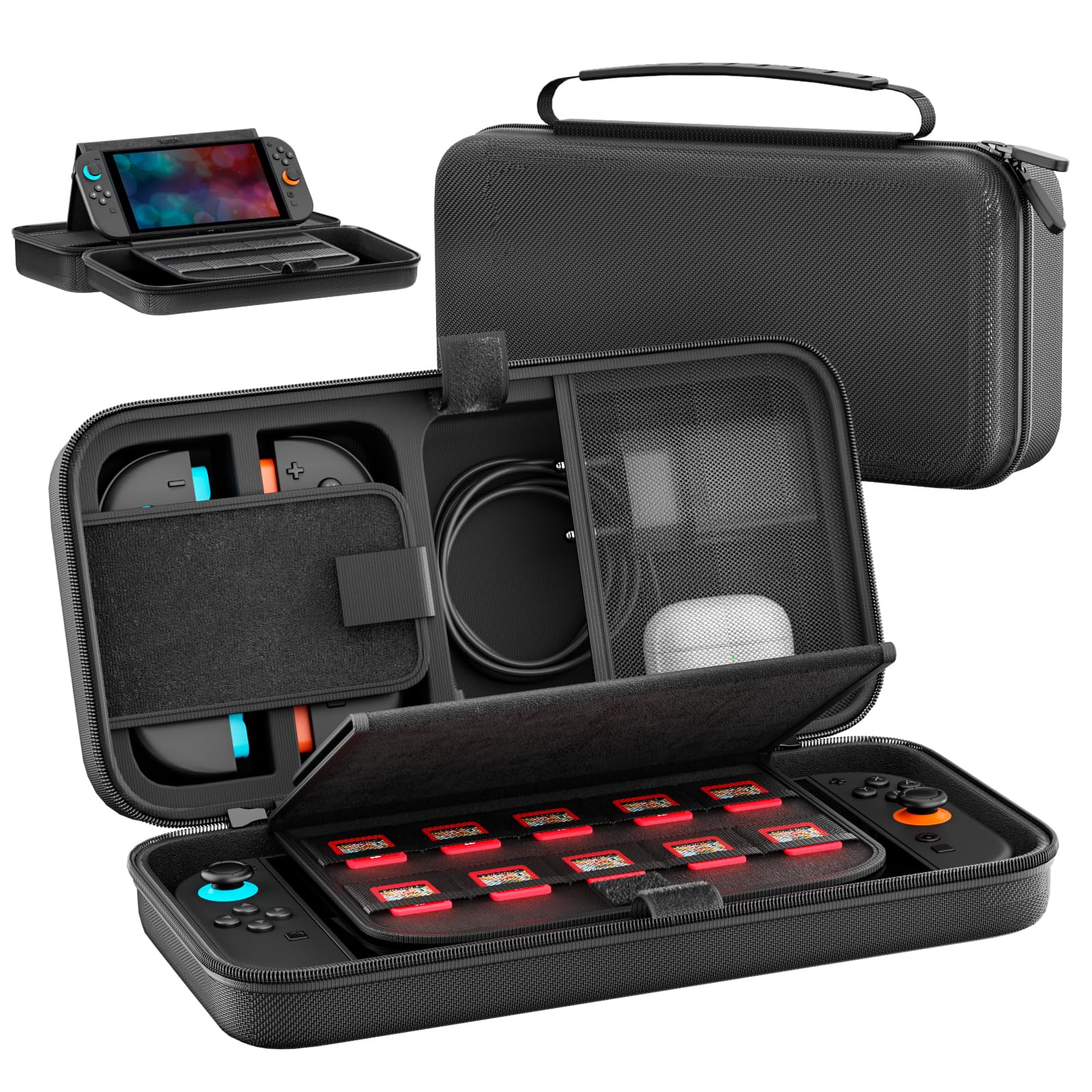 Étui pour Nintendo Switch 2, Housse Switch 2 avec 20 Emplacements pour Carte, Pochette Switch Durable Anti Protection pour Nintendo Switch Console & Accessoire