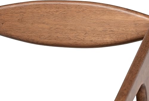 Miniatura 5 de Baxton Studio Harland Juego de sillas de comedor de 2 piezas tapizadas de piel sintética negra y acabado marrón nogal, juego de sillas de comedor