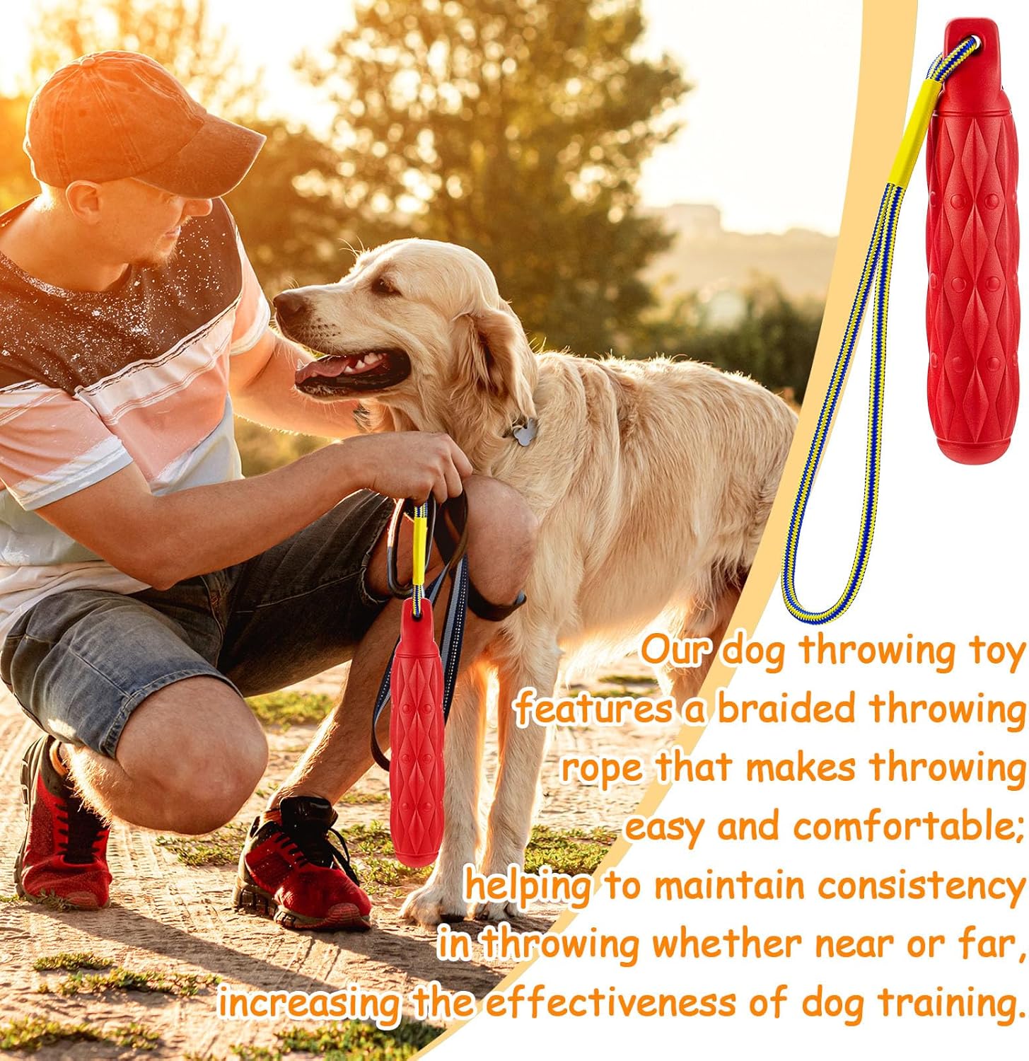 Blueweenly 4 Pcs Floating Dog Toys Bumper Toys with Throw Rope Dog Retriever Training Puppy Pool Standard Size Water Interactive Chew Toy for Duck Dog Hunting Training Outdoor Pool Activities
