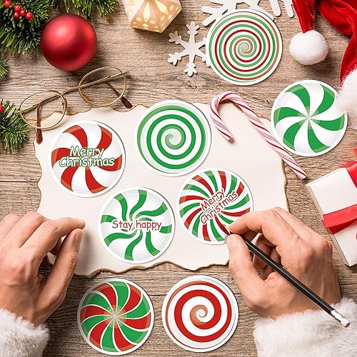 Miniatura 5 de 48 notas adhesivas de caramelo de Navidad, diseño de caramelo de Navidad, bloc de notas autoadhesivas, notas adhesivas para Navidad, vacaciones,