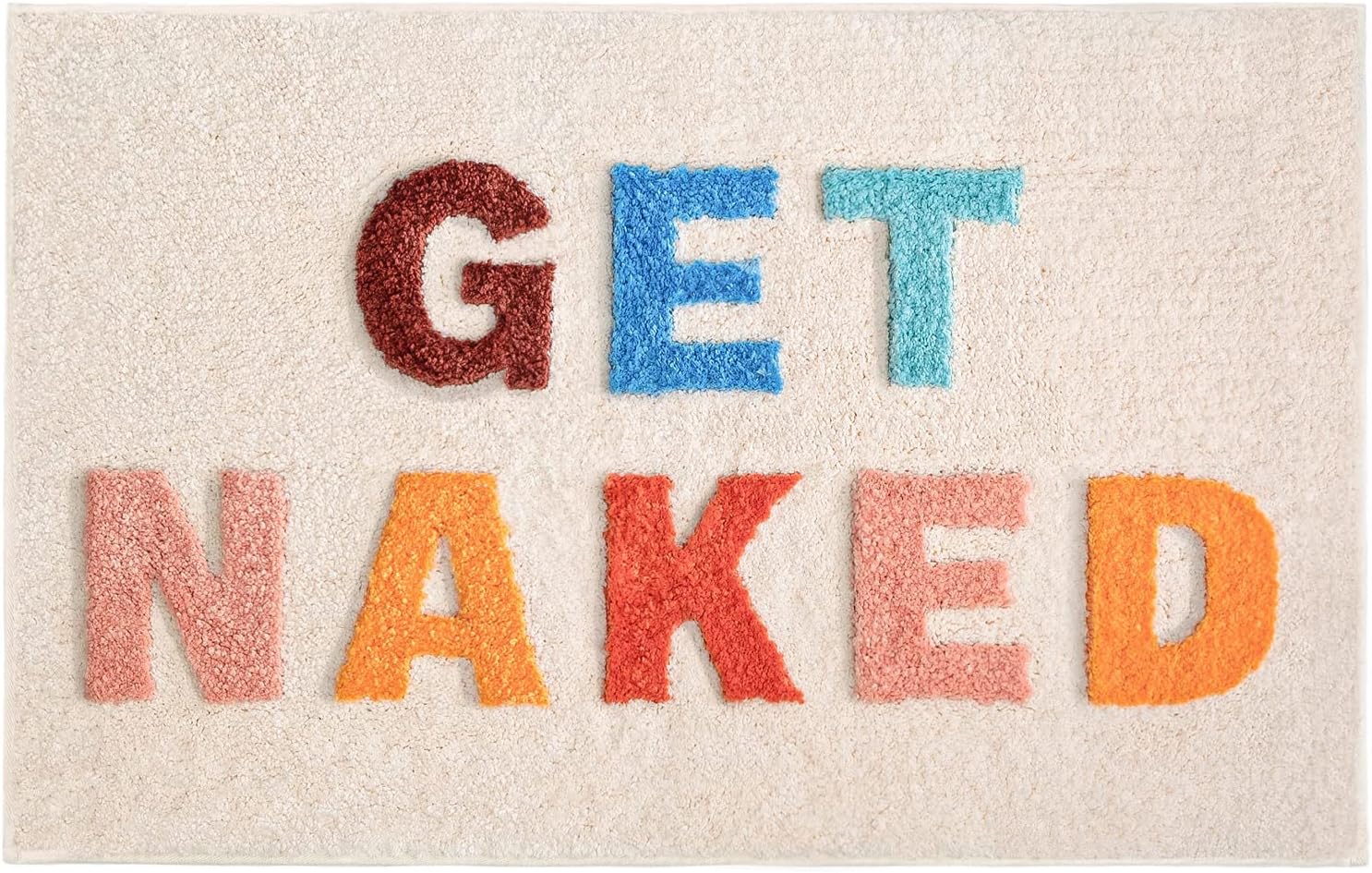 Get Naked Cute Bathroom Rugs Pink Bath Mat for Bathroom Decor Funny, Non Slip Thick Microfiber Bath Rug Machine Washable 31 x 20 Inch, Multicolor