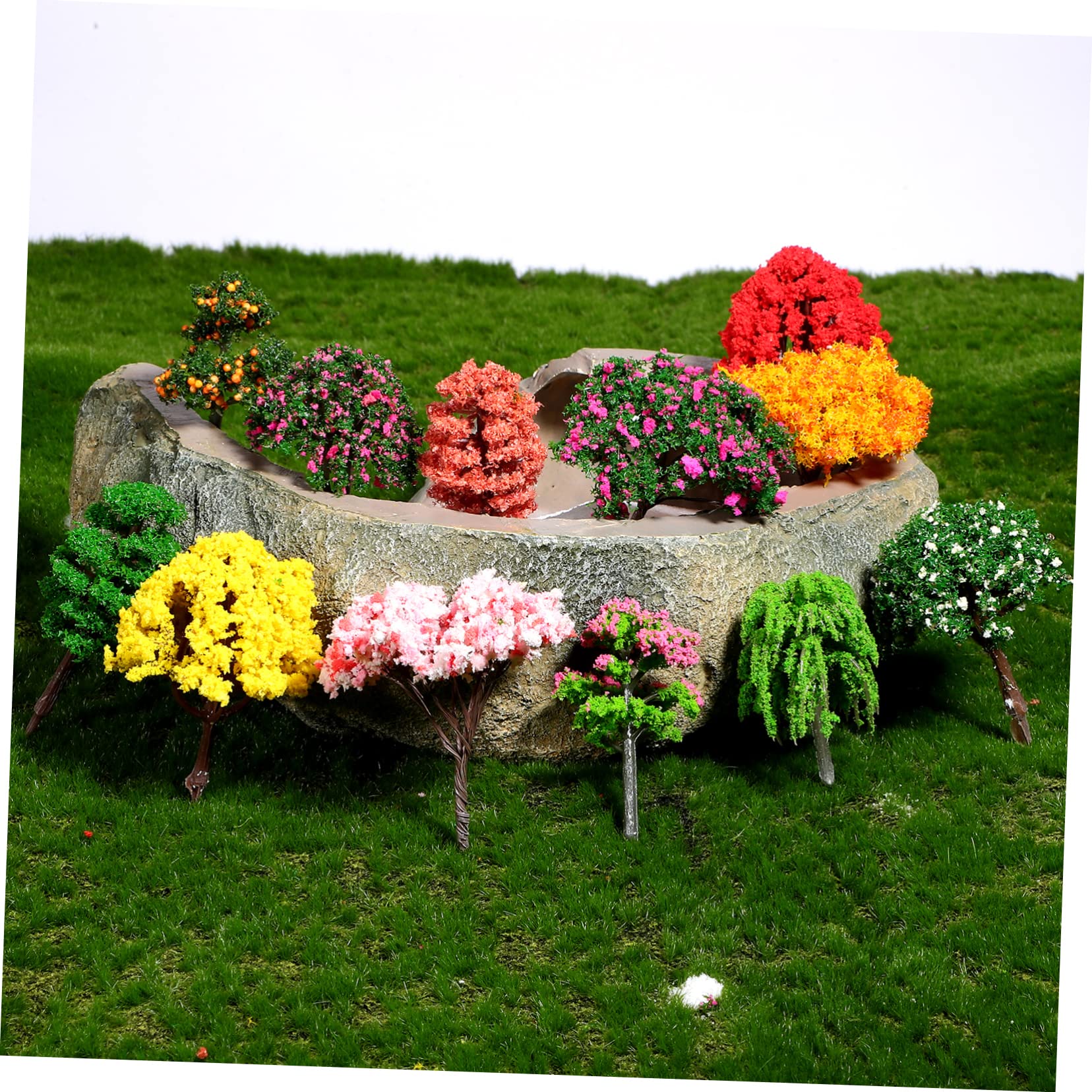 IMIKEYA 4 Set Albero Alberi A Modello Misto Cespugli Di Alberi in Miniatura Modello Di Di Cespuglio o Di Di Architettura Dell'acquario Plastica 12 Pezzi * 4