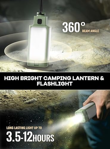 Miniatura 3 de Linterna de campamento, linterna recargable de 3 colores de temperatura, 4 modos de luz, luces de campamento plegables con 4 paneles plegables,