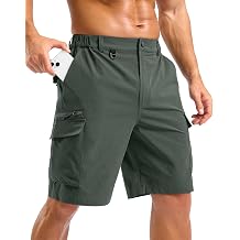 Pudolla Mens Hiking Cargo Shorts with 7 Pockets Lightweight 9" Outdoor Casual Shorts for Men Trip Work Camping Fishing Golf