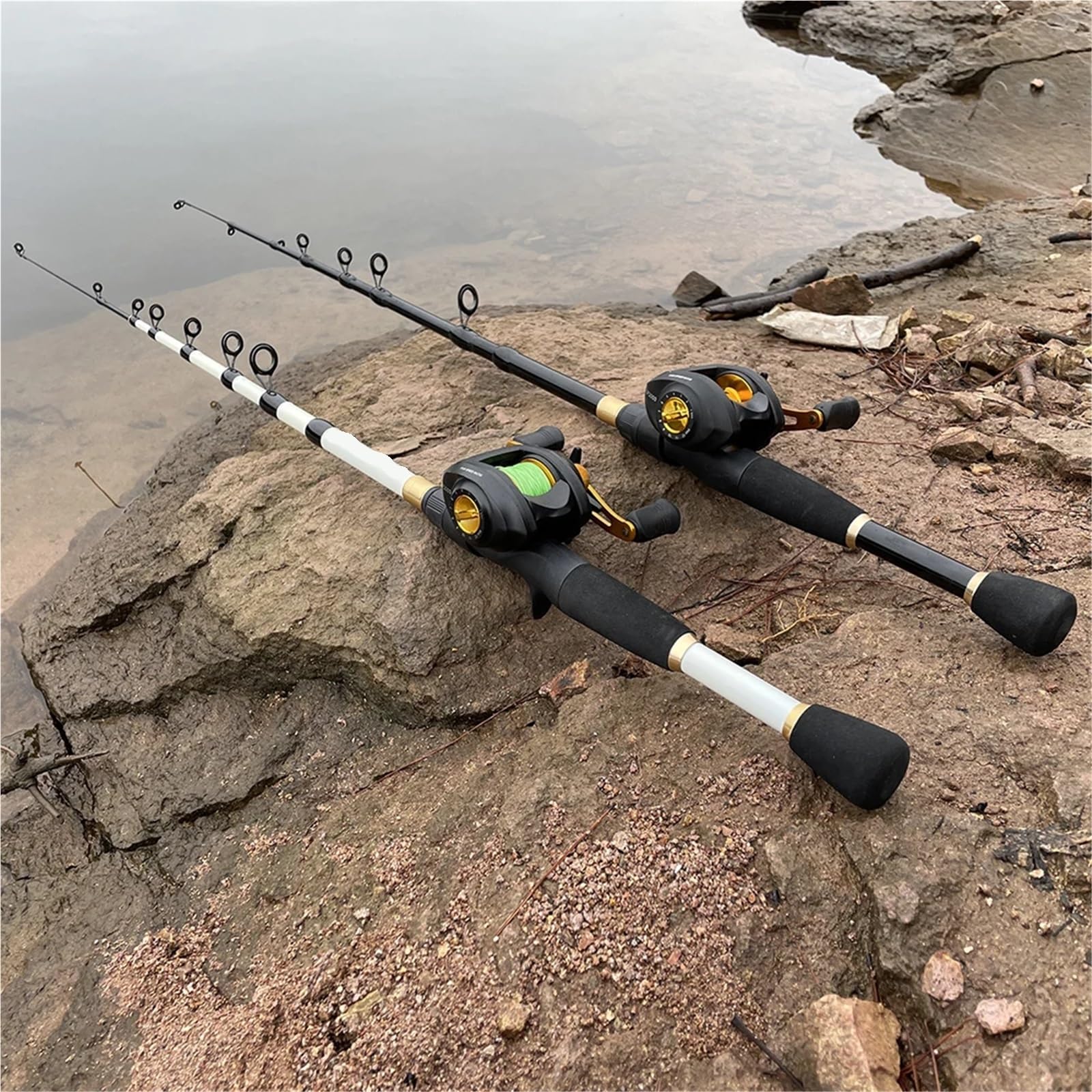 Canne à pêche Casting Combo Canne télescopique en Carbone et Moulinet Baitcasting Kit de Canne à pêche de Voyage Portable Poids d'appât 10-30g Kit Complet Canne à Pêche(1.8M,Purple)