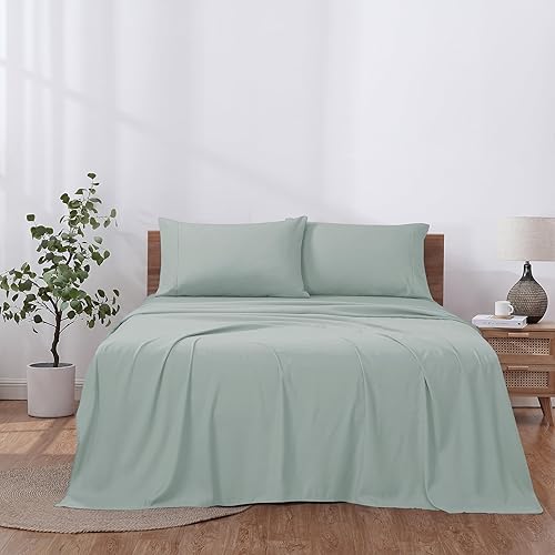 Miniatura 3 de Modern Threads Sábanas de microfibra suave, incluye sábana encimera, sábana bajera con bolsillos profundos y fundas de almohada, color liso, humo,