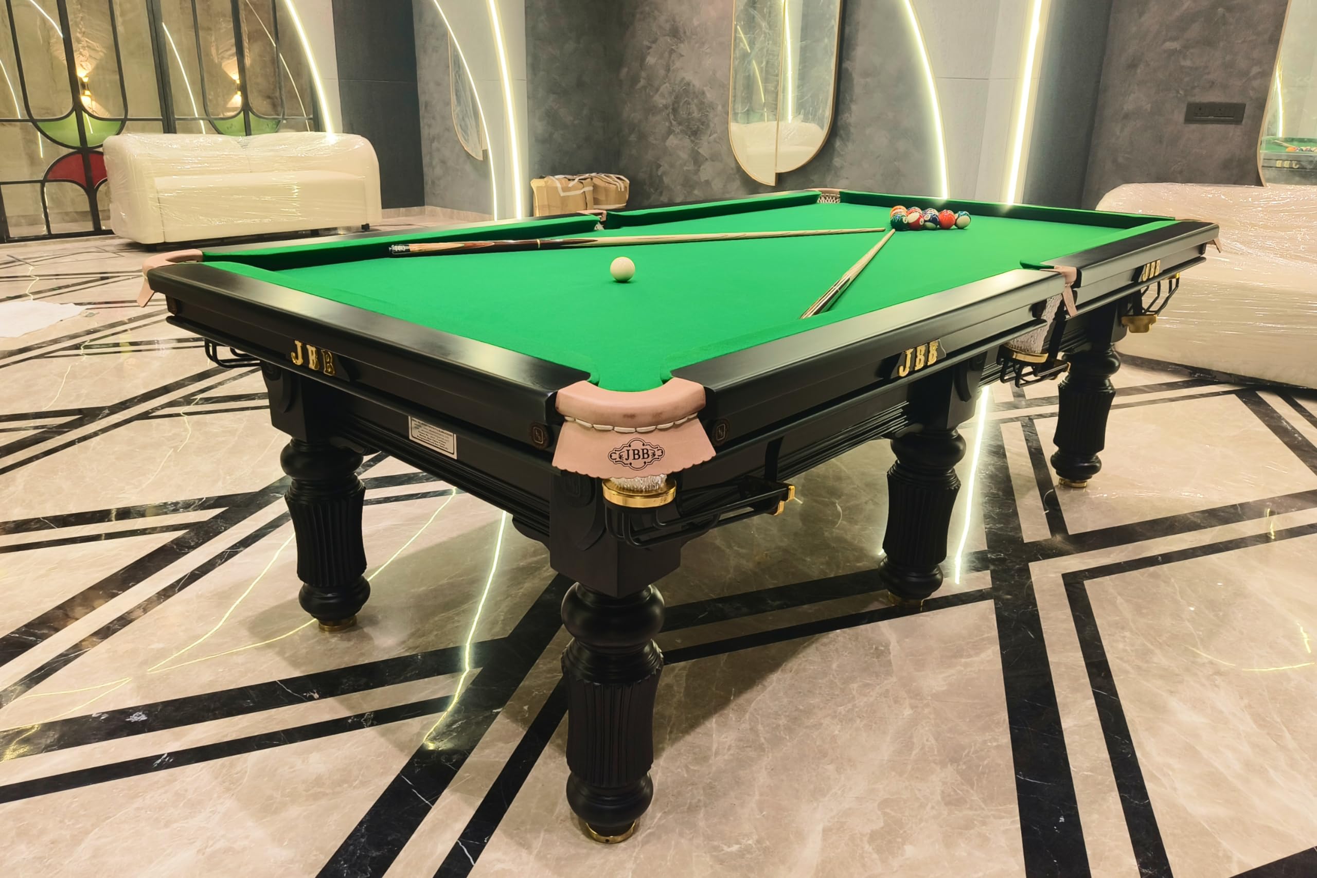 jbb pool table for homes, clubs and offices with complete accessories and slate, 4 x 8 feet (championship model)