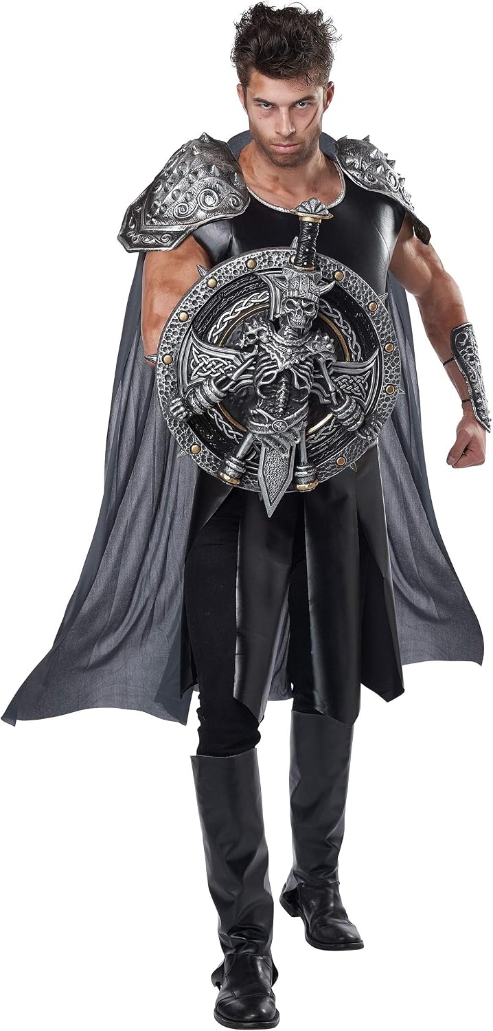 California Costumes Unisex Adult Destroyer Shield & Sword Weapons Or Armor, Silver/Blk/Gold, Standard US