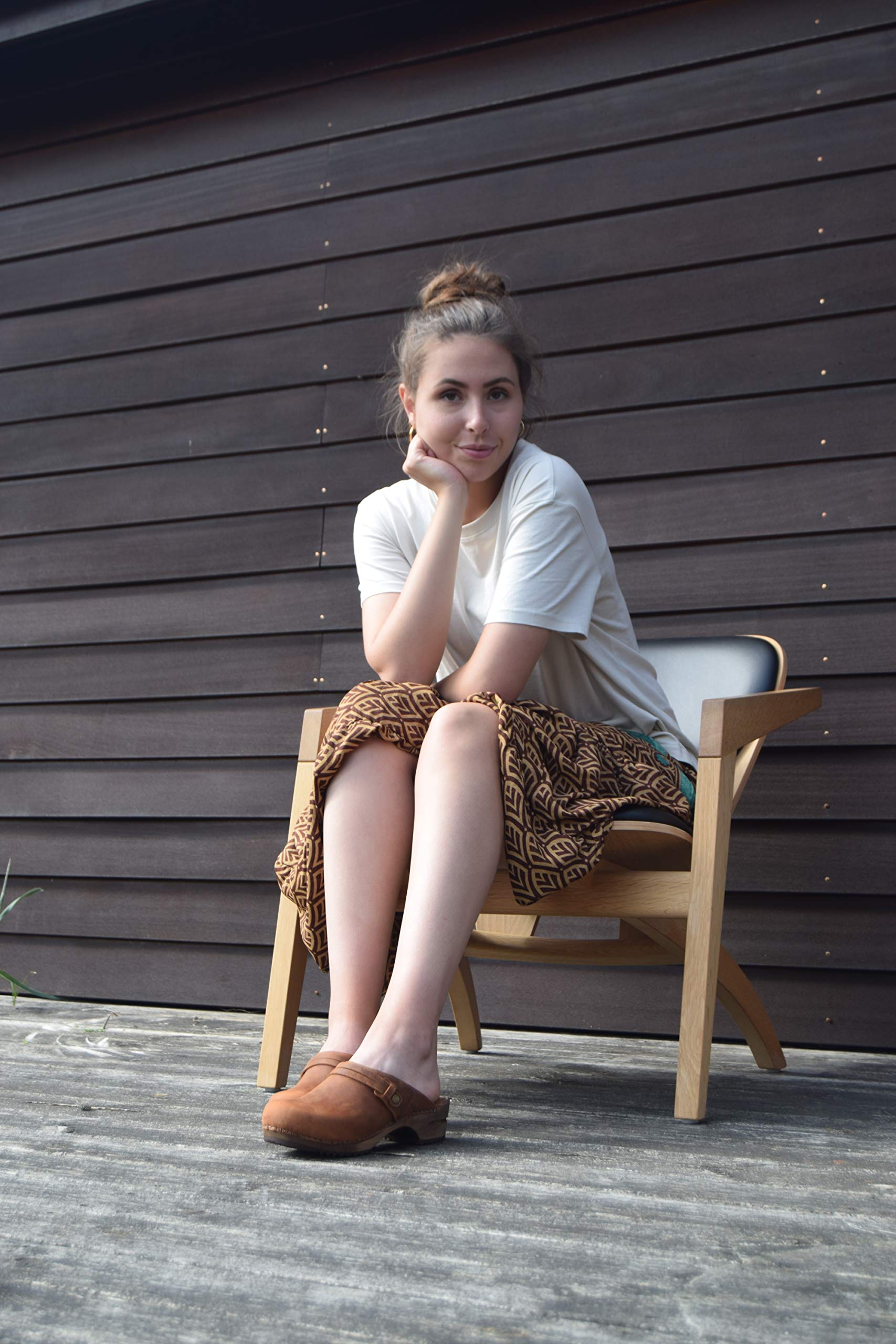 Sanita Ursana Mule Clog | Original Handmade Wooden Leather Clog for Women | Sustainable sole