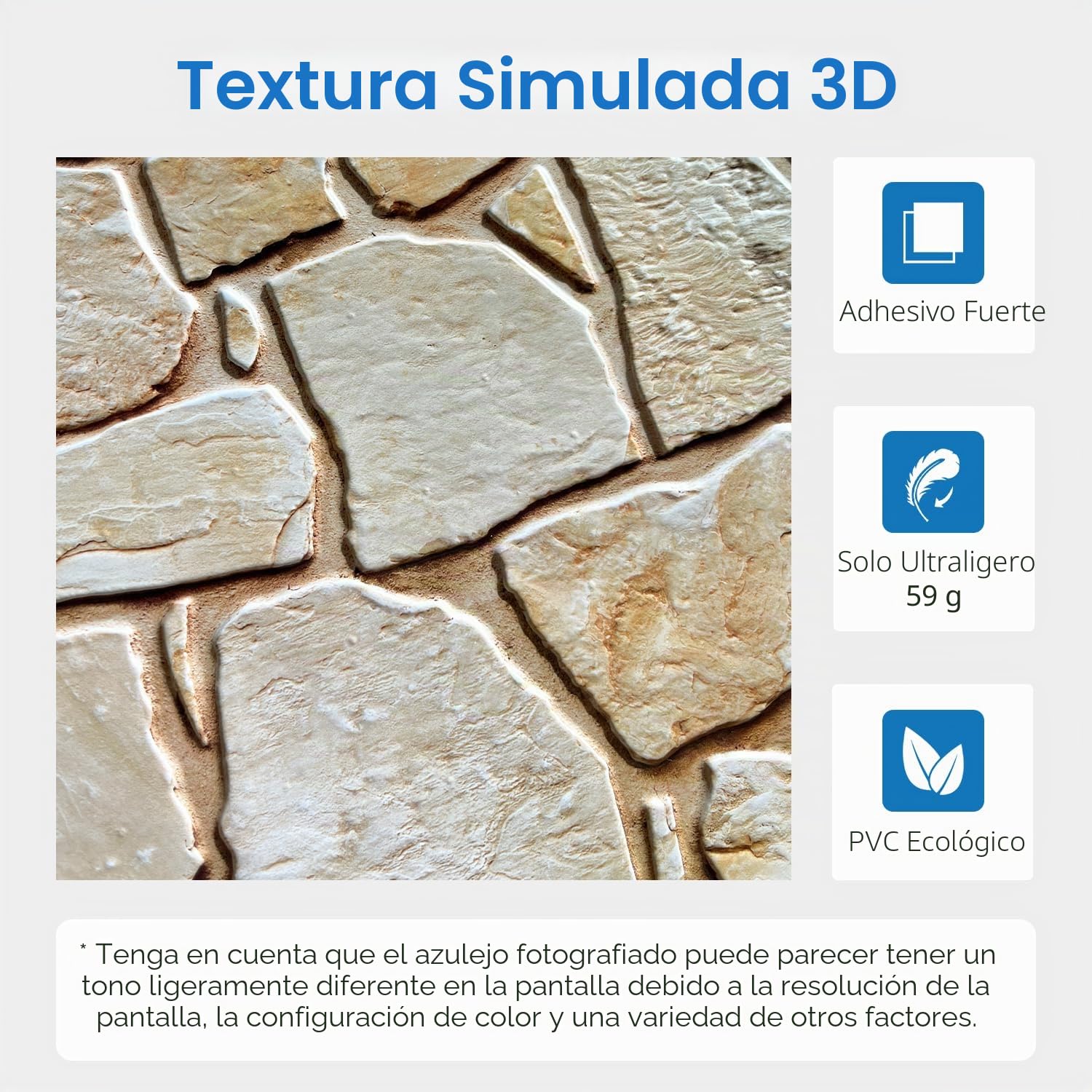 COMSTICKC Paneles de Pared 3D Autoadhesivo de Piedra, 10 Piezas 30 x 30 cm, 3D Papel Pintado, PVC Decorativo Panel de Pared de Ladrillo Adhesivos para Salón Oficina Cocina (Marrón Claro)