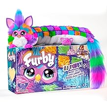 FURBY DJ Interactive Toy, Neon Star, Snuggly Electronic Plush, Music, Lights, Motion, & Games, Speaks English & Furbish, 32 in Long, 6+ Years (Amazon Exclusive)