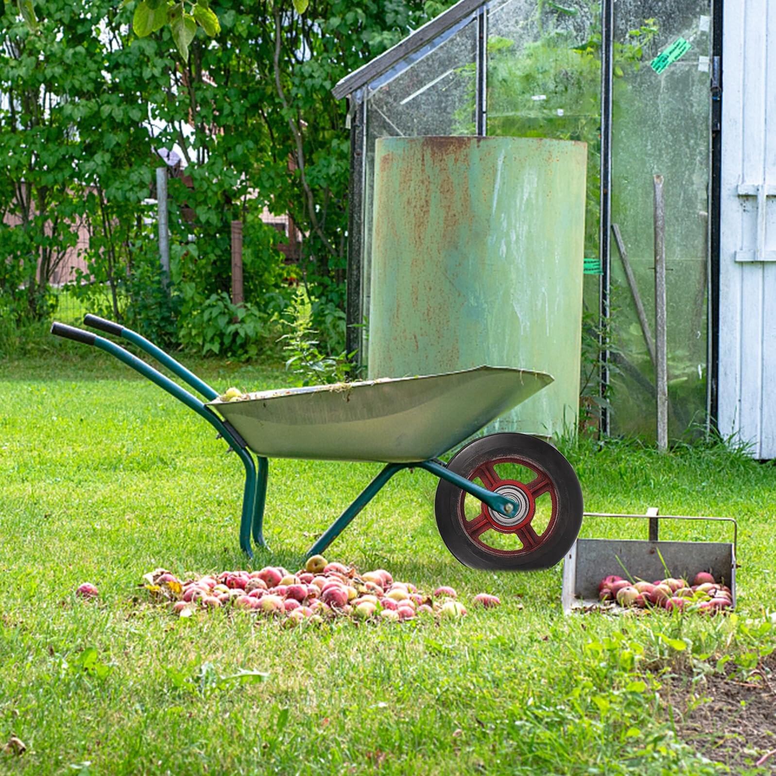 PLAFOPE Schwerlast Gartenwagen Rad Ersatz Rad aus Gummi und Metall Pannensicheres Schubkarrenrad für Utility Cart und Bollerwagen Robuste Trolley Ersatzräder für Outdoor einsatz