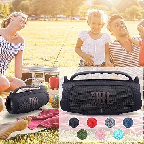 Miniatura 9 de Funda de silicona compatible con JBL Charge 5 portátil impermeable Bluetooth altavoz (funda de silicona negra) Negro cubierta,azul
