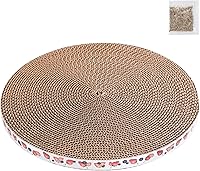 Roadtofree 10 Inch Round Cat Scratcher Refill Pad - 3/5 Inch Thick Cardboard Scratch Board Replacement for Indoor Cats (1 Pack)